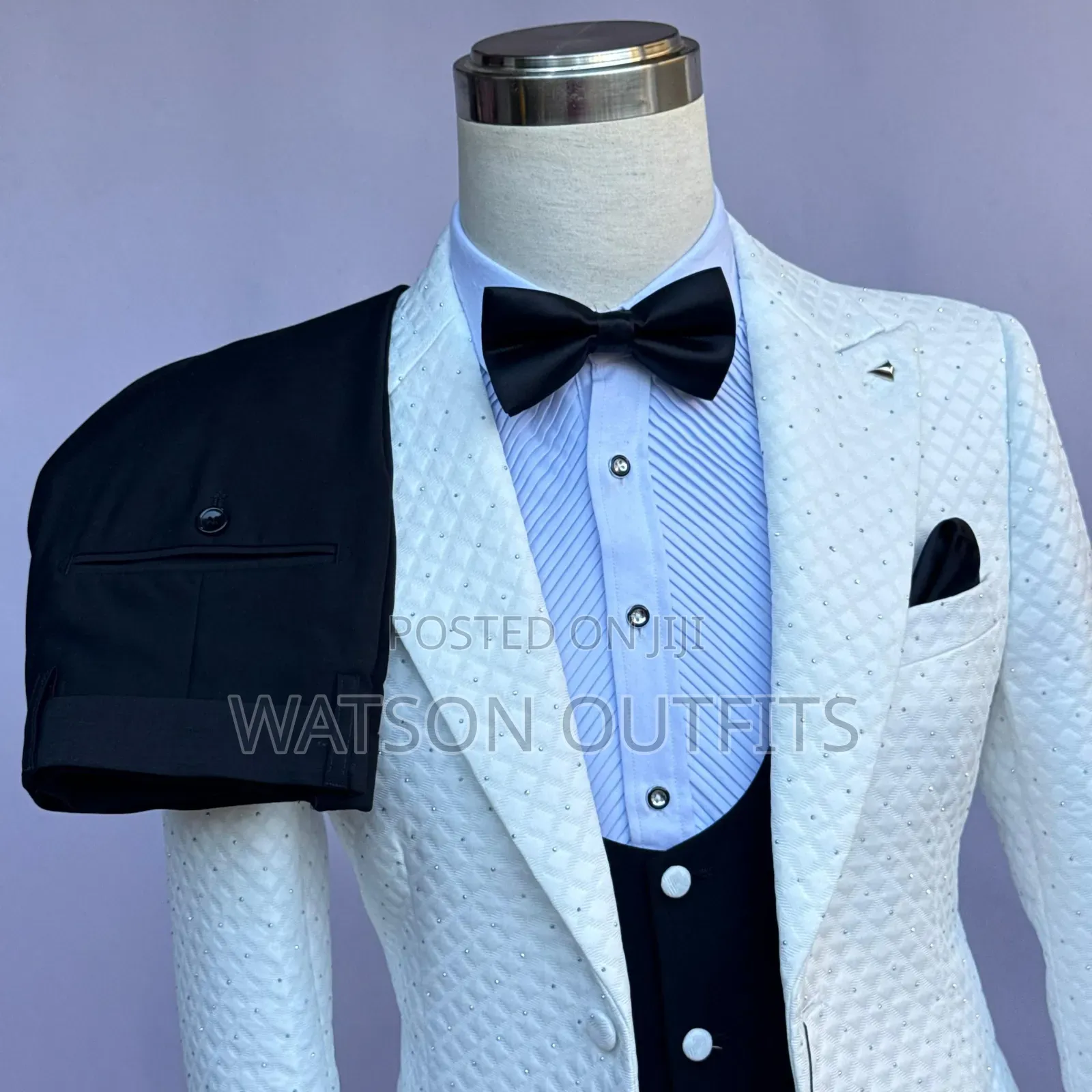 2 Buttons Jacket 3 PCS Black Pant Men's Suits New and Original