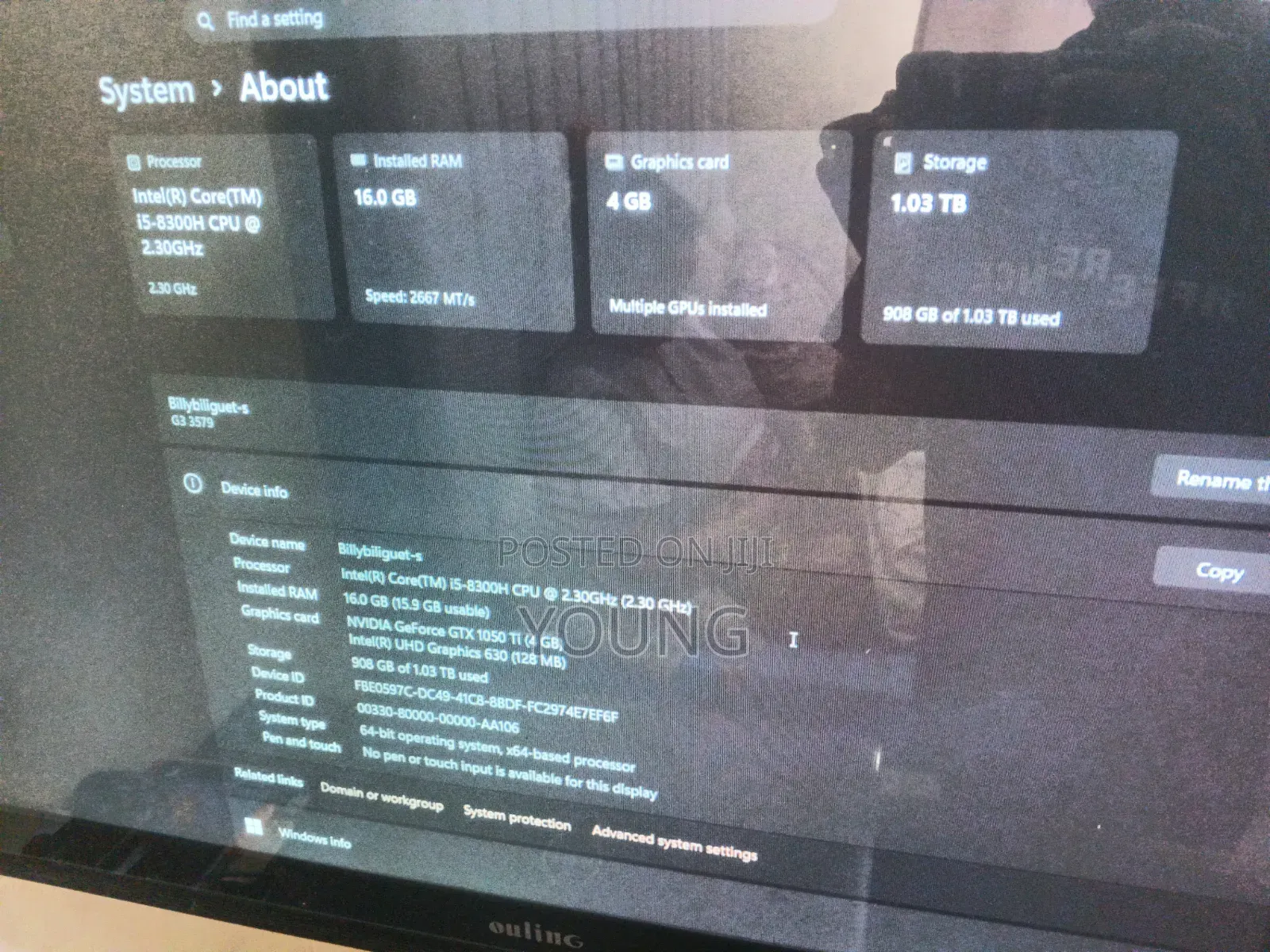Laptop Dell G3 15 3579 16GB Intel Core i5 HDD+SSD 512GB