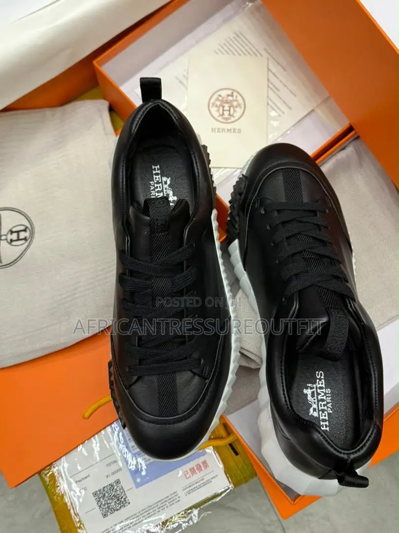 Hermes Bouncing Sneakers Texting Branding Visible on Leather Footbed
