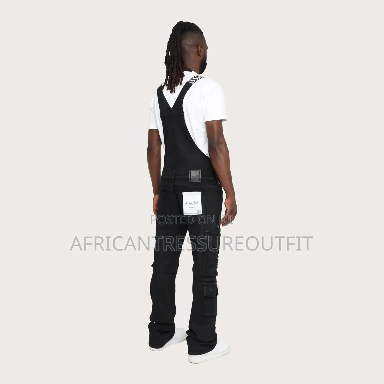 Utulity Demin Overall Cargo Pocket and a Signature Stacked Silhouette