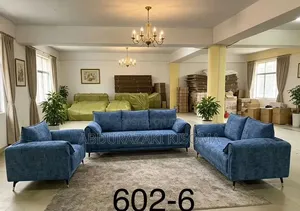 Vibrant Blue Fabric Sofa Suite- Modern Home Icon (602-6)
