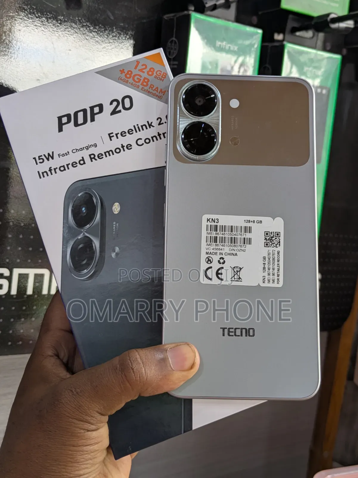 New Tecno Pop 20 128 GB Silver