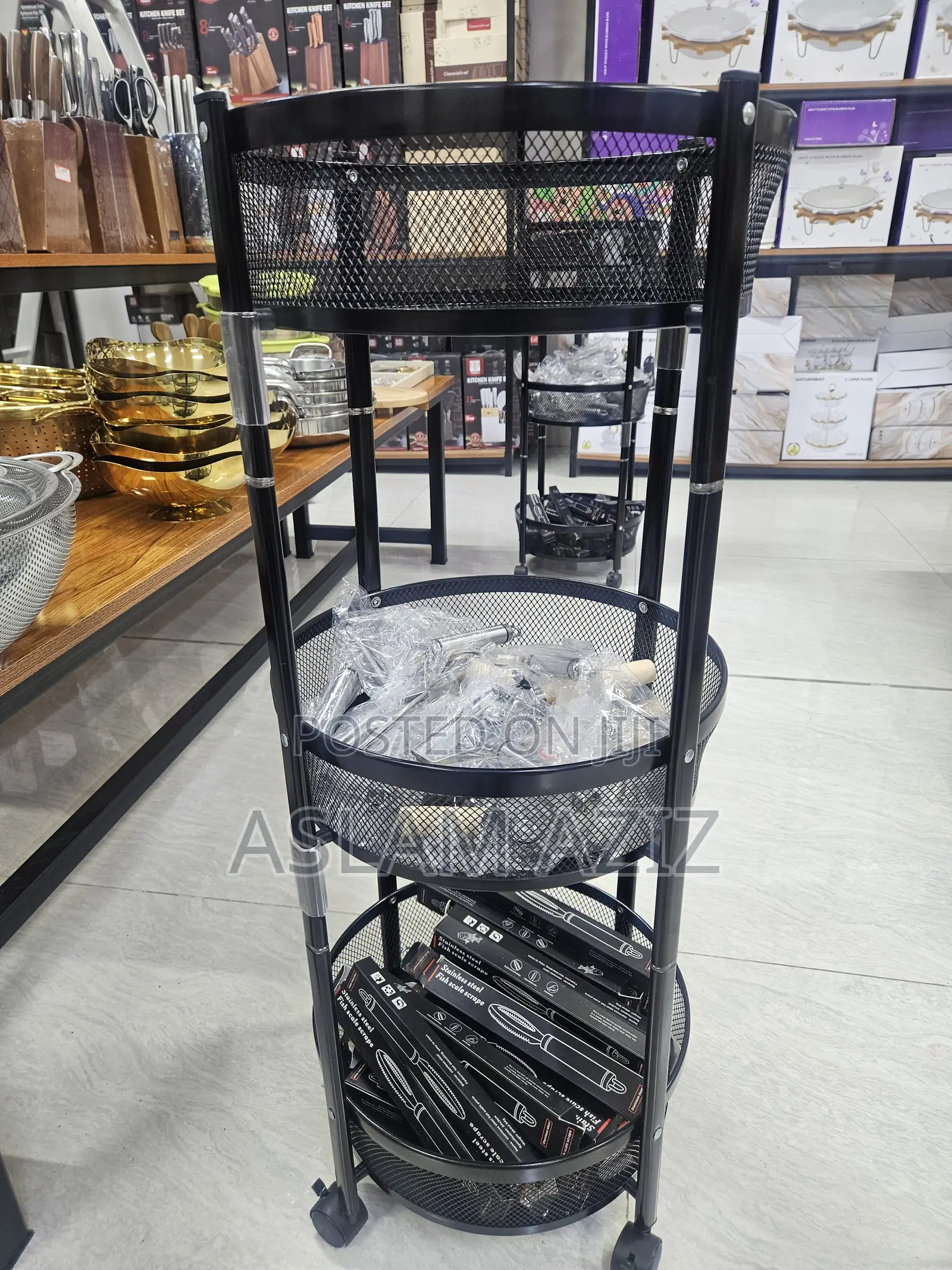 3-Tier Rolling Storage Cart(Rafu Ya Kuhifadhia)