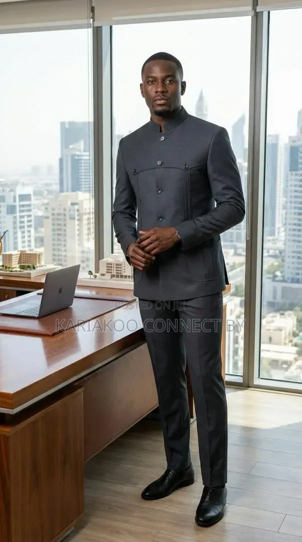 Mandarin Collar Safari Suit