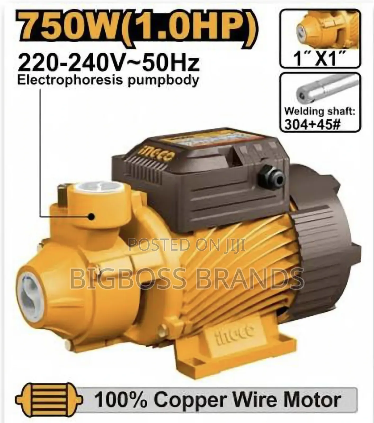 Ingco Peripheral Water Pump (Model Vpm75068) 1.0 Hp