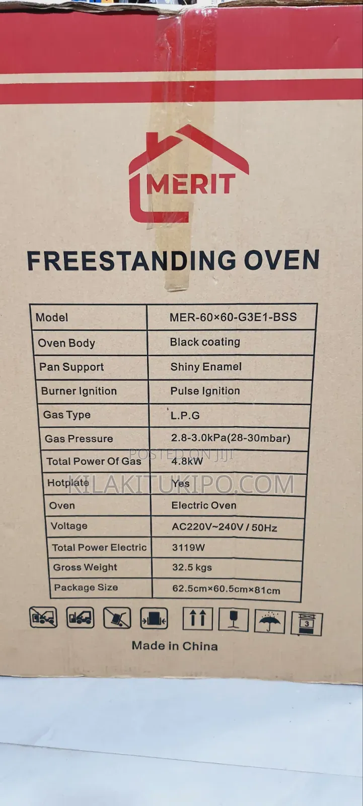 Oven Cooker 60×60cm With Electric Oven