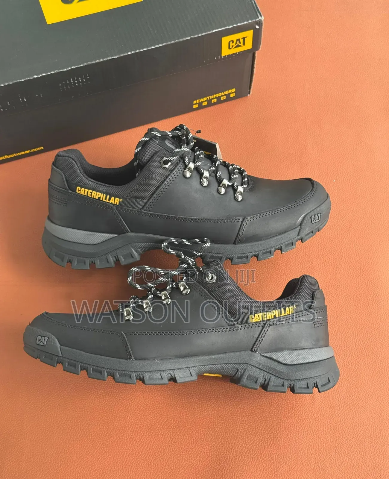 Men's Leather Shoes Cat or Caterpillar Brand 2 Colours Materials Org