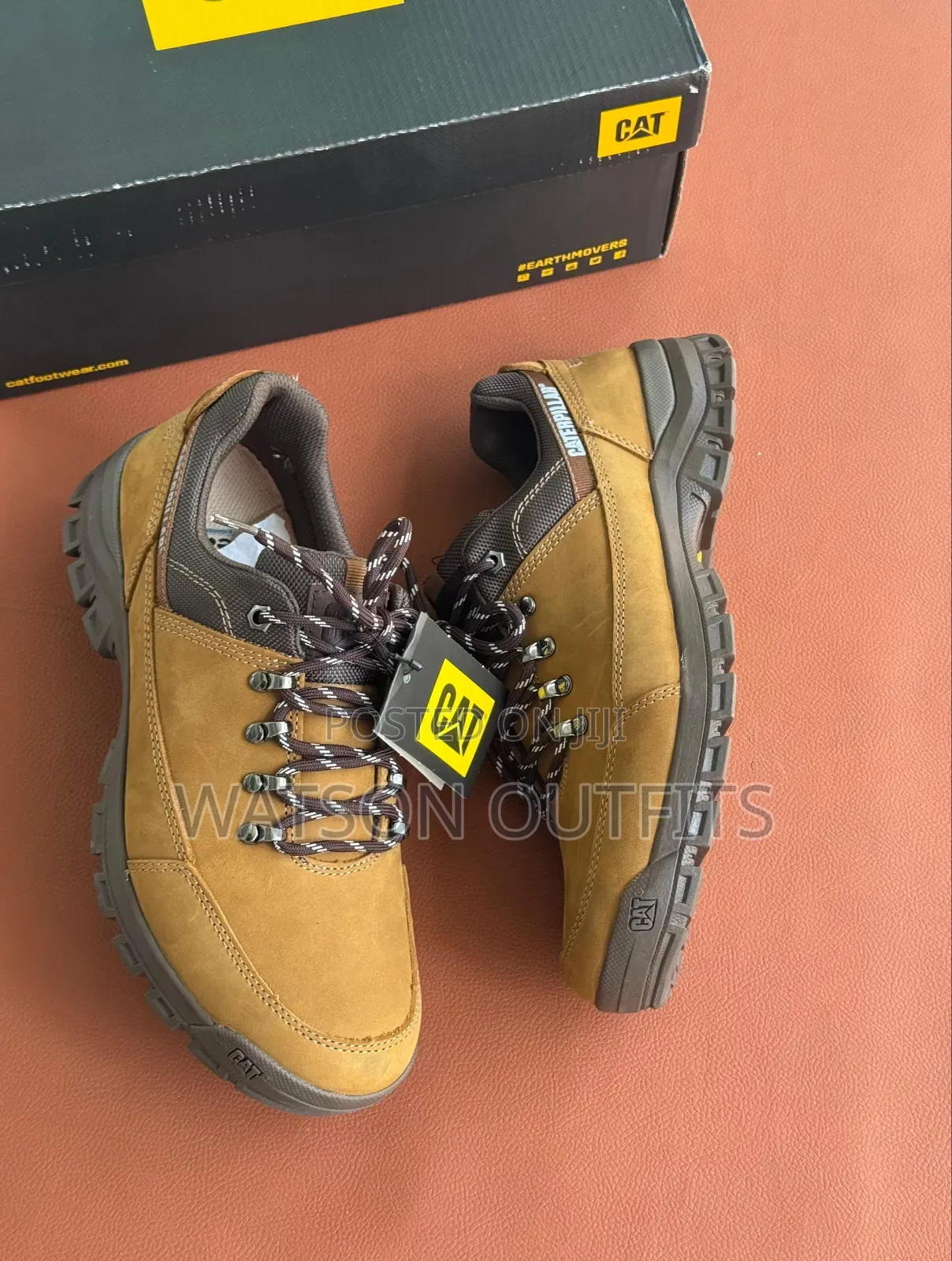 Men's Leather Shoes Cat or Caterpillar Brand 2 Colours Materials Org