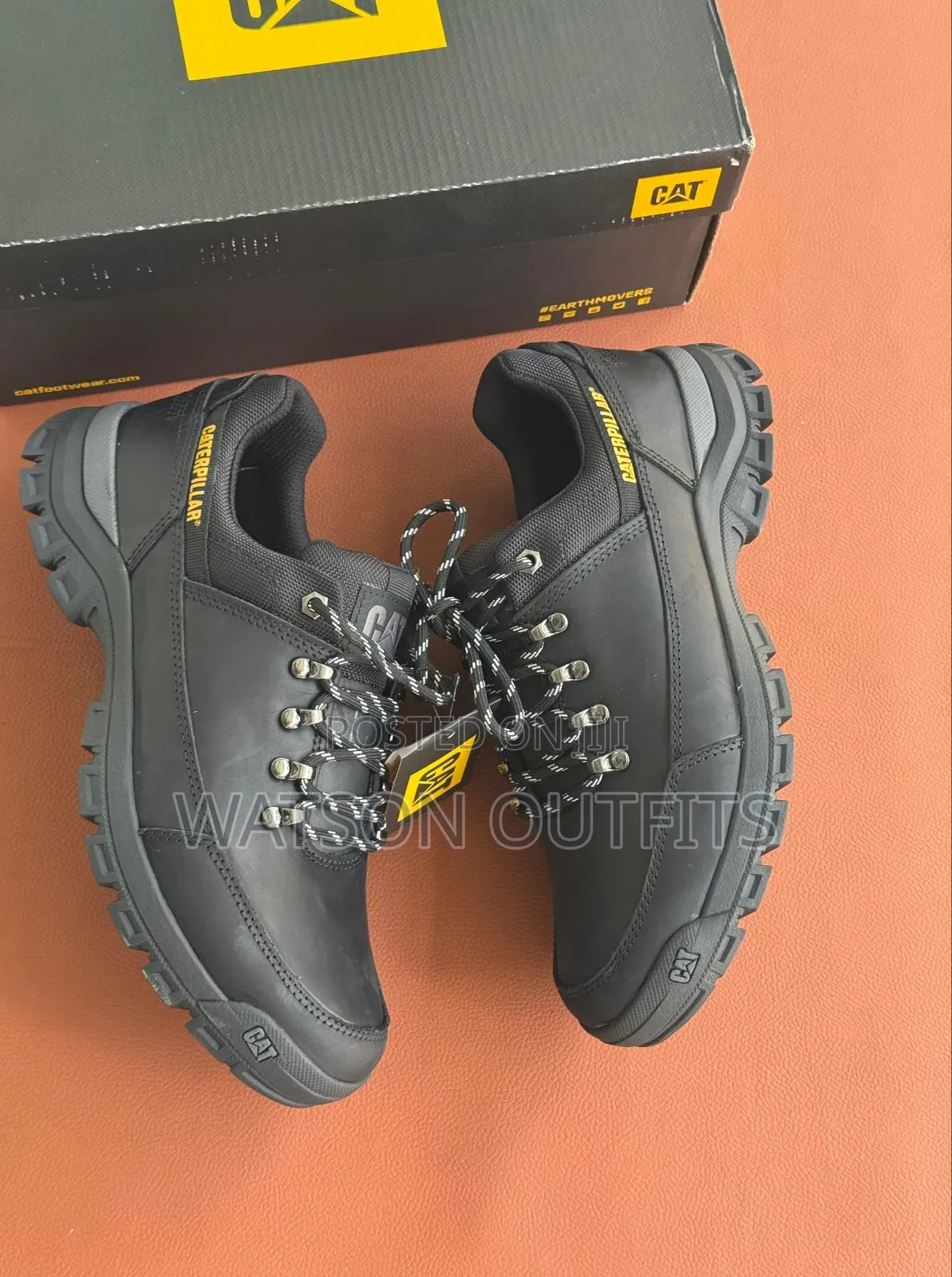 Men's Leather Shoes Cat or Caterpillar Brand 2 Colours Materials Org