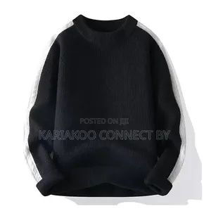 Men's Contrast Stripe Rib-Knit Sweater
