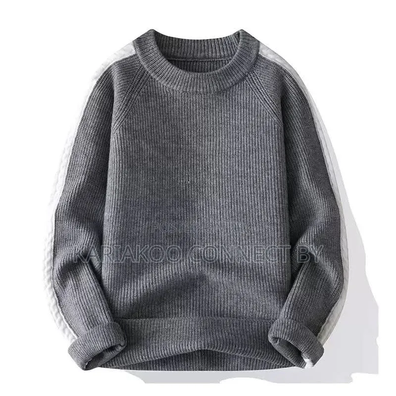 Men's Contrast Stripe Rib-Knit Sweater