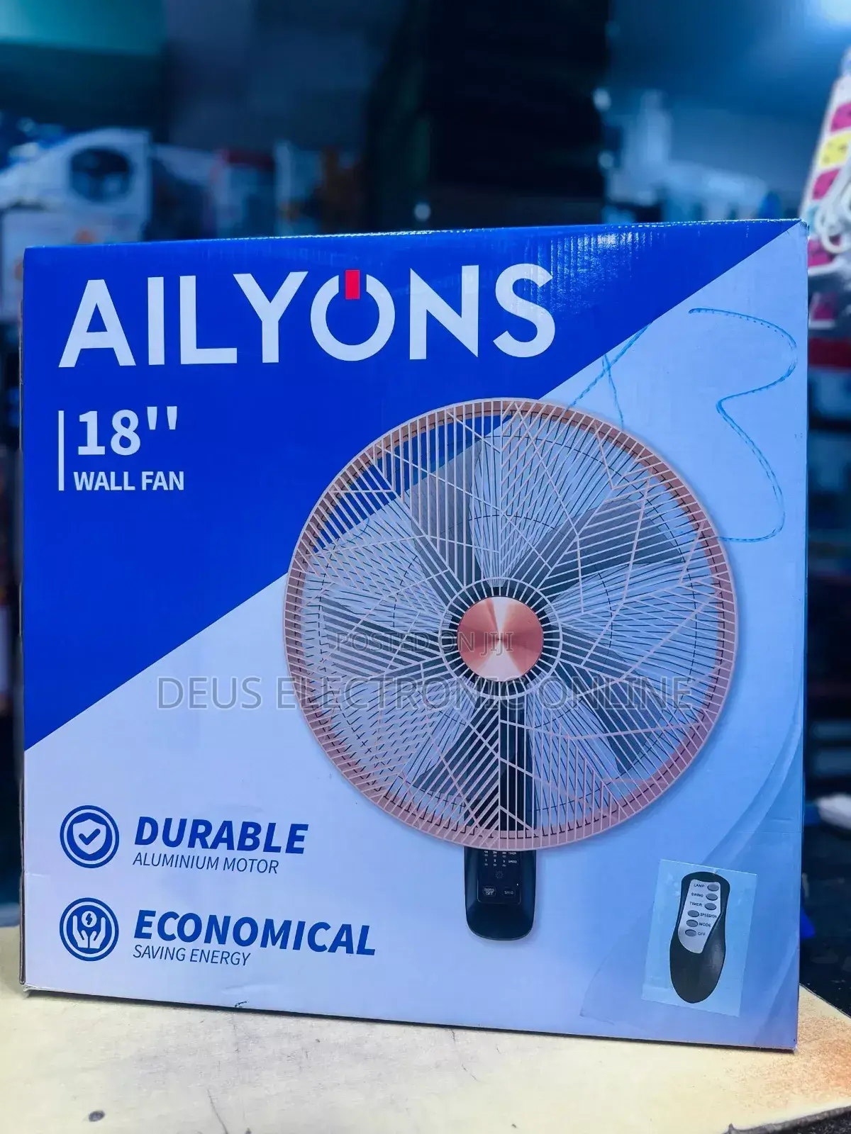 Ailyons Fan Ya Ukutan Size 18”Inatumia Remote