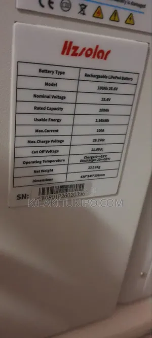 Hzsolar Lithium Battery 25.6v 100ah
