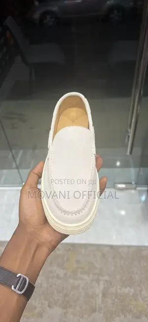 White Brunello Cucinelli Suede Loafer