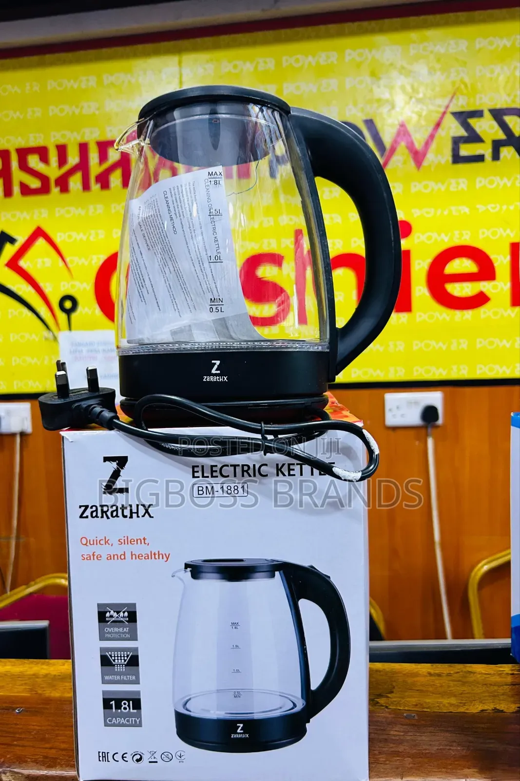 Zarathx Kettle Ya Kioo Lita 1.8