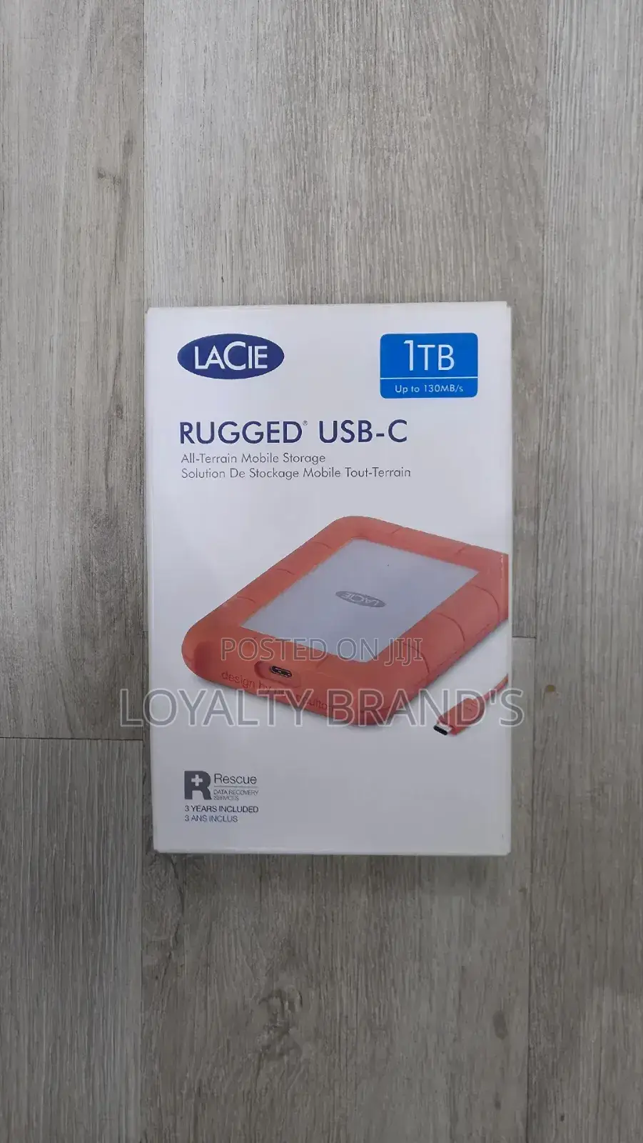 Lacie Rugged Usb -C Hard Drive 1tb. Up to 130 MBP/S