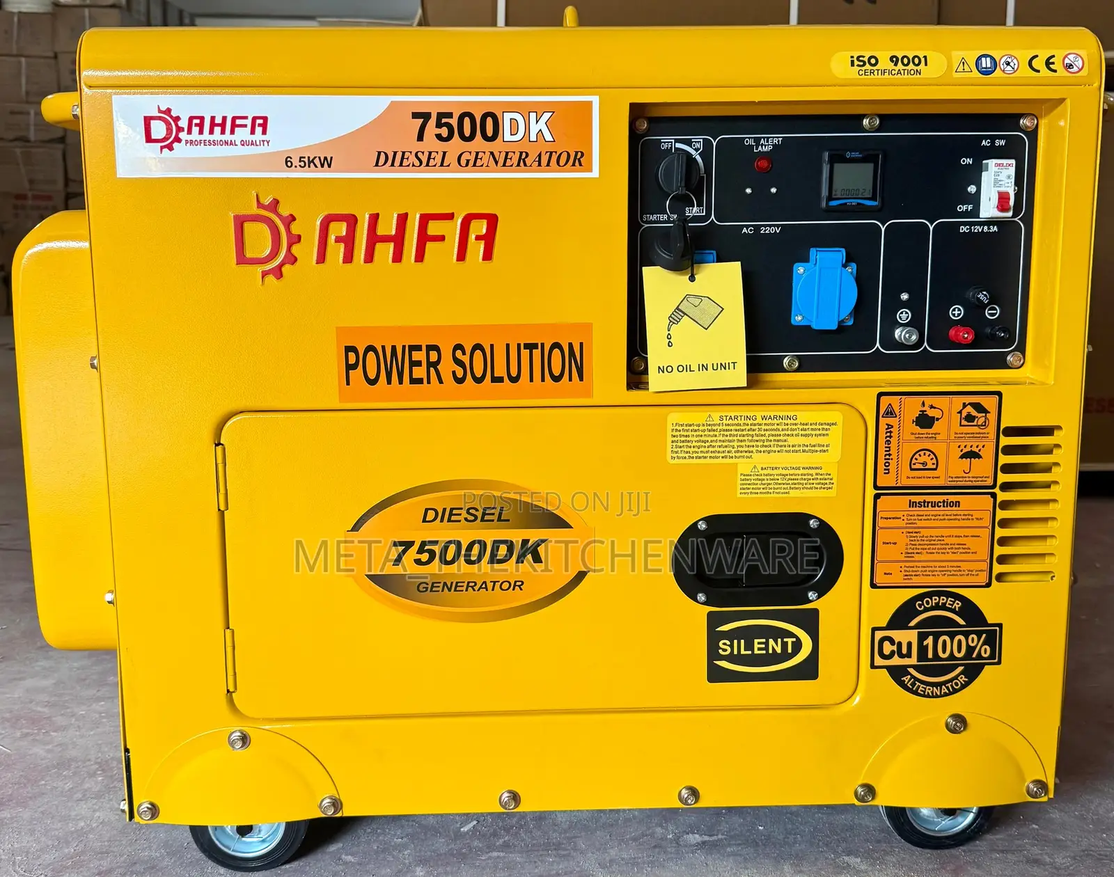 Dahfa Diesel Generator 6.5kw Key Start 7500dk