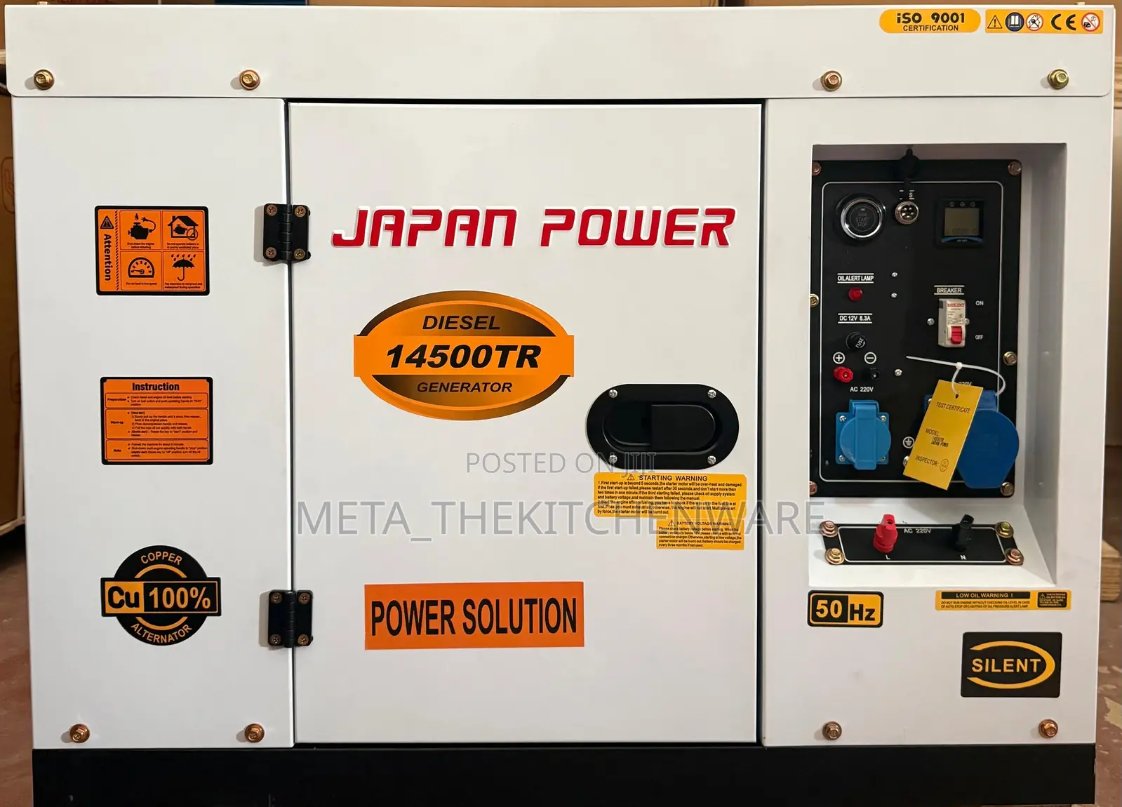 Japan Power Silent Diesel Generator 12kva Single Phase 14500tr