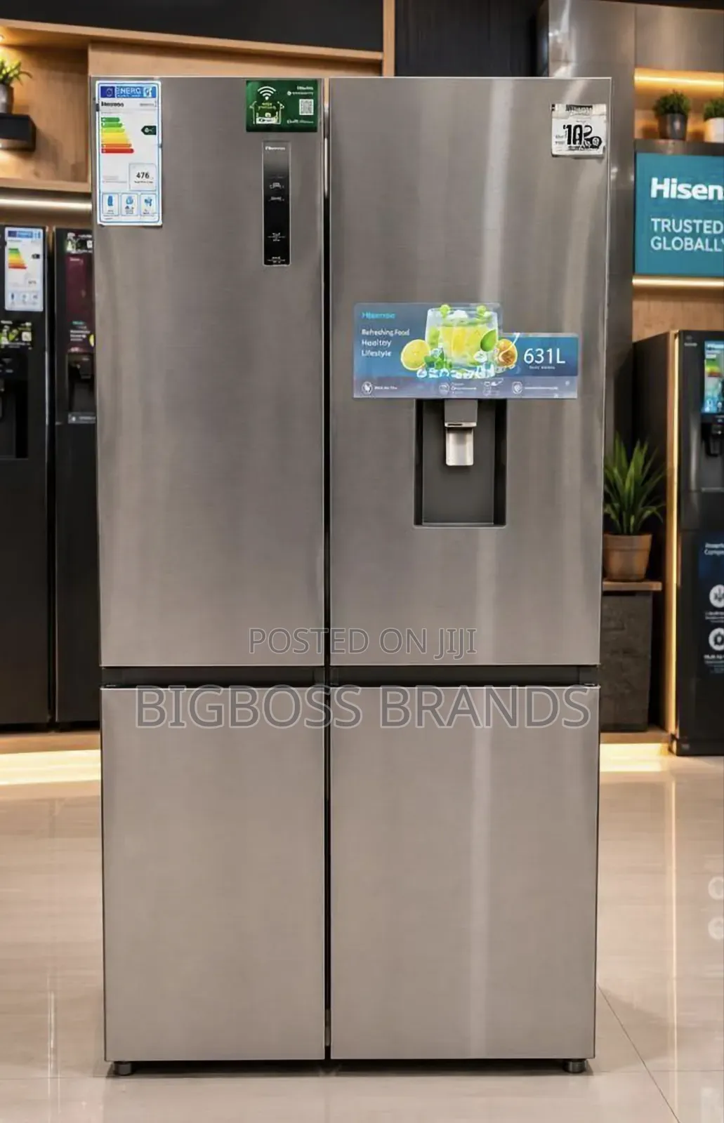 Hisense Fridge Side by Side [ Model H800sb-Wd] 631 Liters