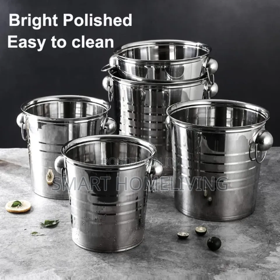 Polished Stainless Steel Ice Bucket 5l