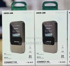 Green Lion Connect 5g Portable Mifi Routerfeaturing a 2.4-Inch TFT