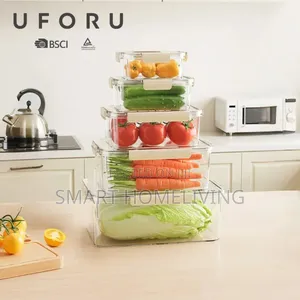 5-Piece Stackable Clear Food Storage Container Set