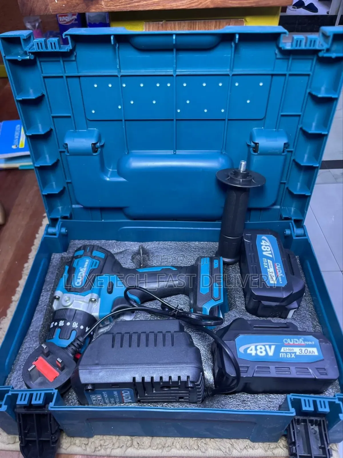 Ouda Tools 48v Brushless Cordless Drill Set With 2 Batteries