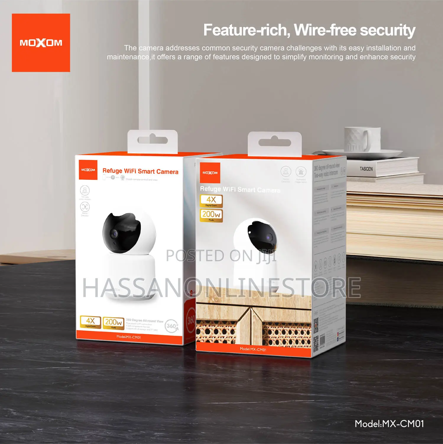 Moxom Mx-Cm01 360-Degree Wireless Smart Home Security Camera