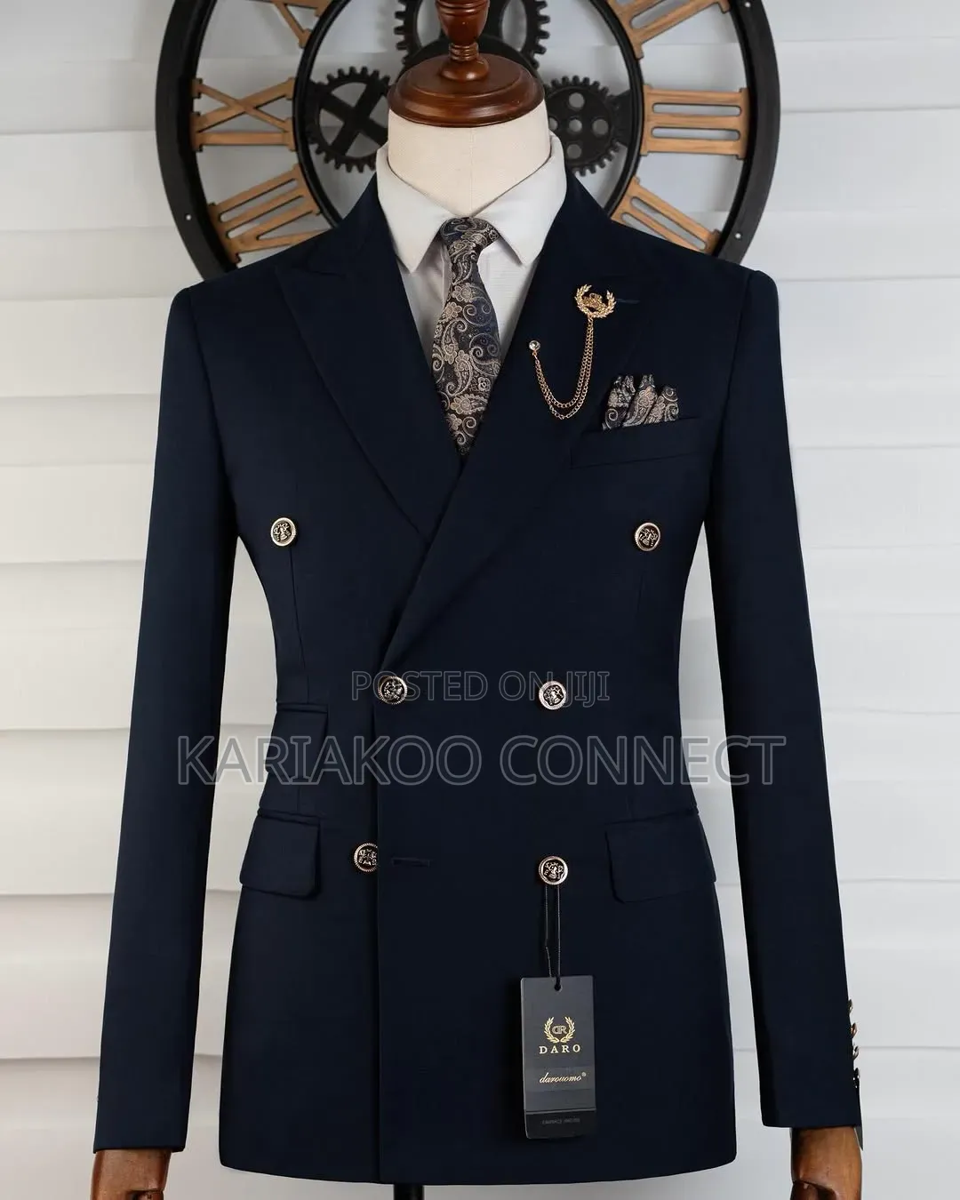 Black Double Breasted Format Suit