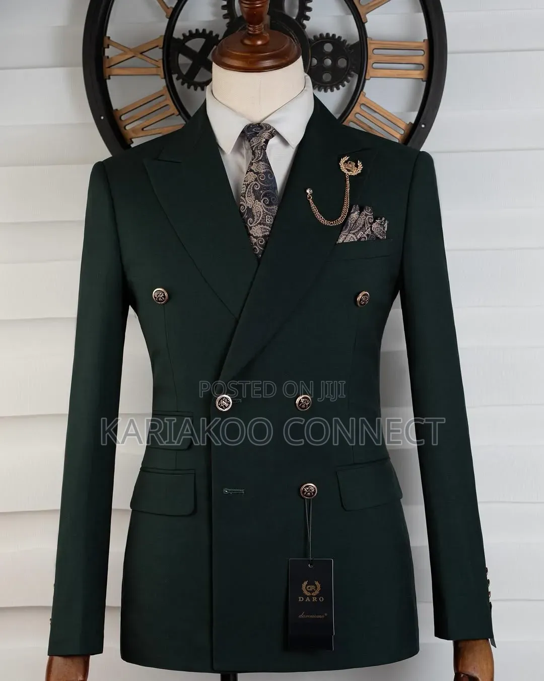 Green Double Breasted Format Suit