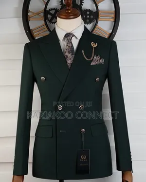 Green Double Breasted Format Suit