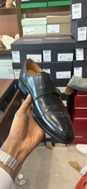 Black Double Monk Strap Shoe
