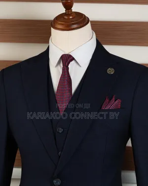 Premium Navy Blue Executive 3-Piece Suit