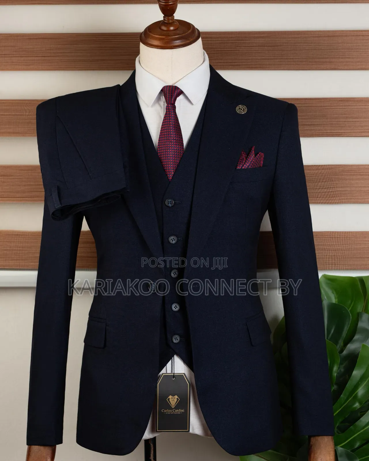 Premium Navy Blue Executive 3-Piece Suit