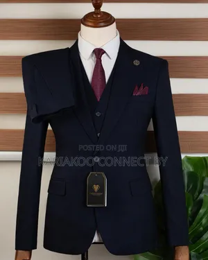 Premium Navy Blue Executive 3-Piece Suit