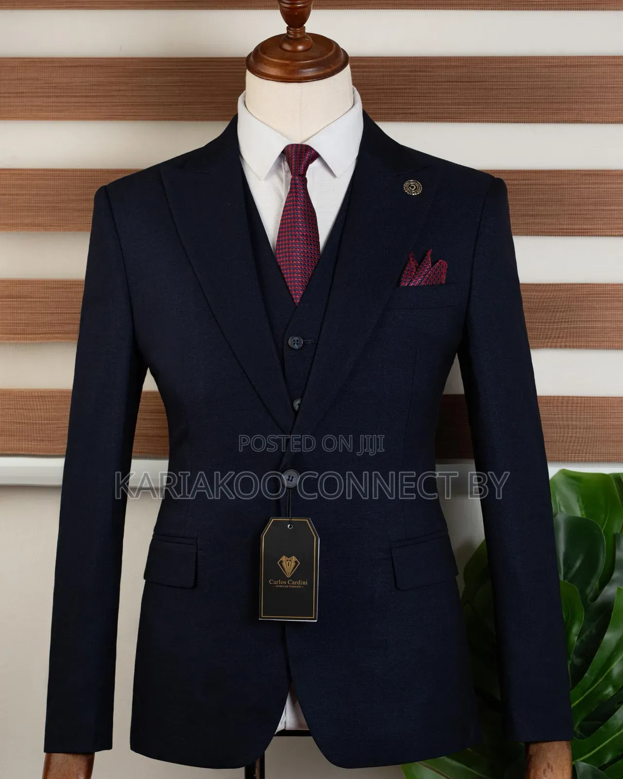 Premium Navy Blue Executive 3-Piece Suit