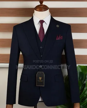 Premium Navy Blue Executive 3-Piece Suit