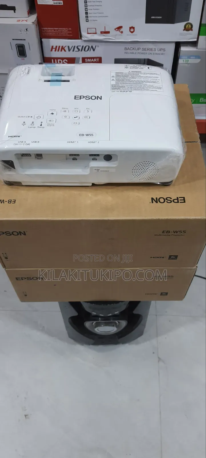 Eb-W55 Projector, Wifi, 2x Hdmi Ports, 4,000 Lumens, Up to 320 Inches
