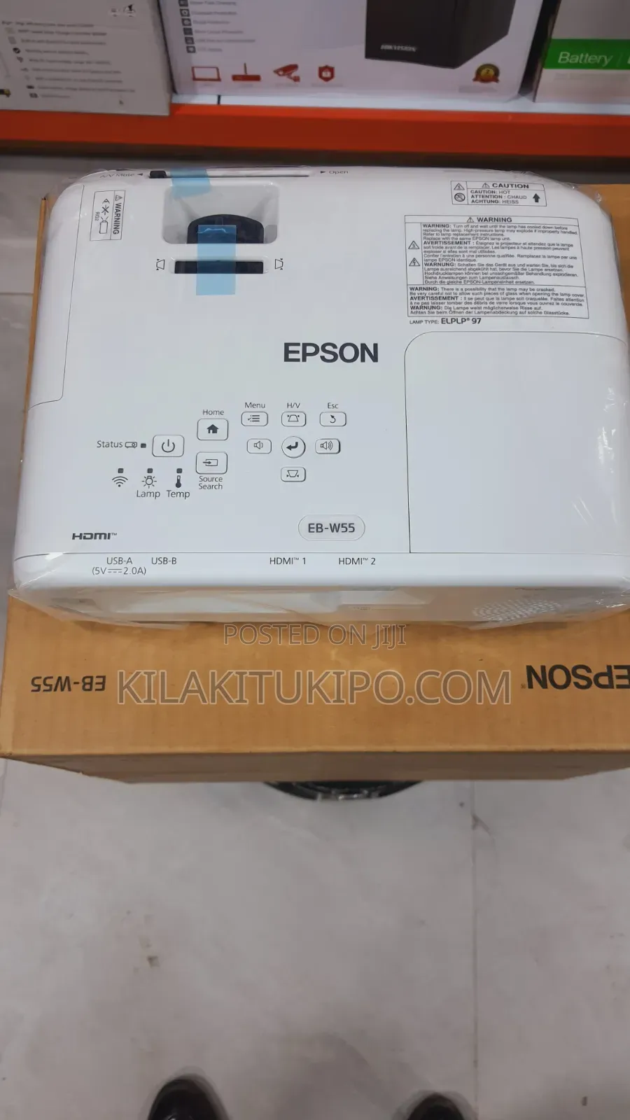 Eb-W55 Projector, Wifi, 2x Hdmi Ports, 4,000 Lumens, Up to 320 Inches