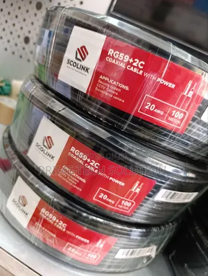 Scolink Rg59+2c Coaxial Cable 100m 20awg — Kwa Cctv | Tz