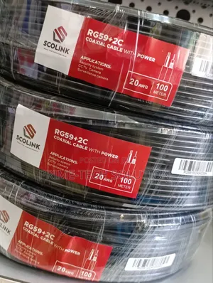 Scolink Rg59+2c Coaxial Cable 100m 20awg — Kwa Cctv | Tz