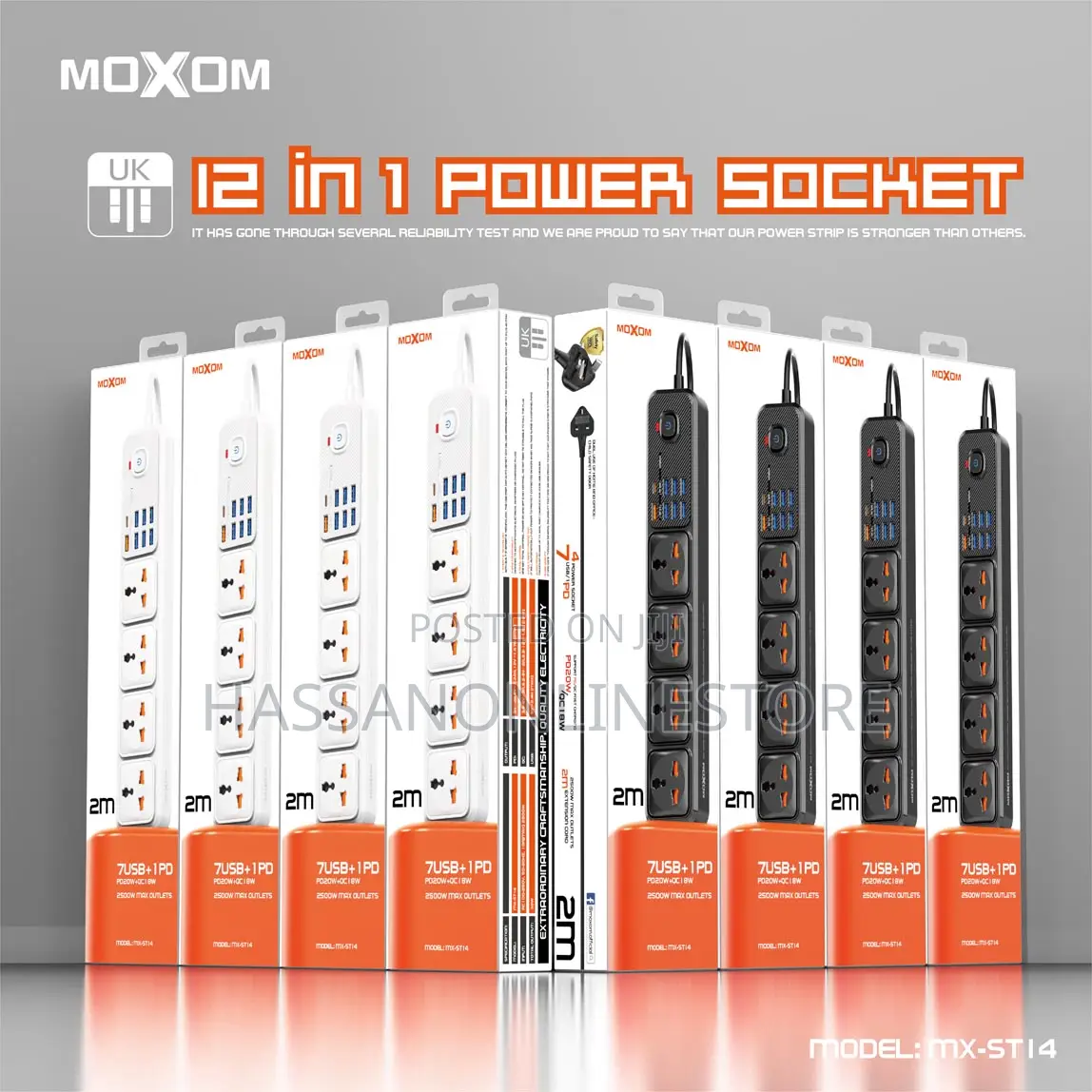 Moxom Mx-st14 Heavy-duty 12-in-1 Power Strip