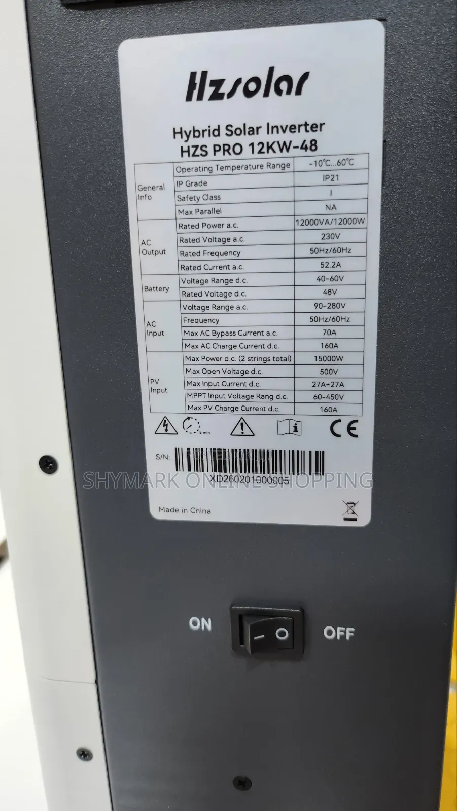 Izsolar Hybrid Inverter 12000w (Hzs Pro 12kw-48)