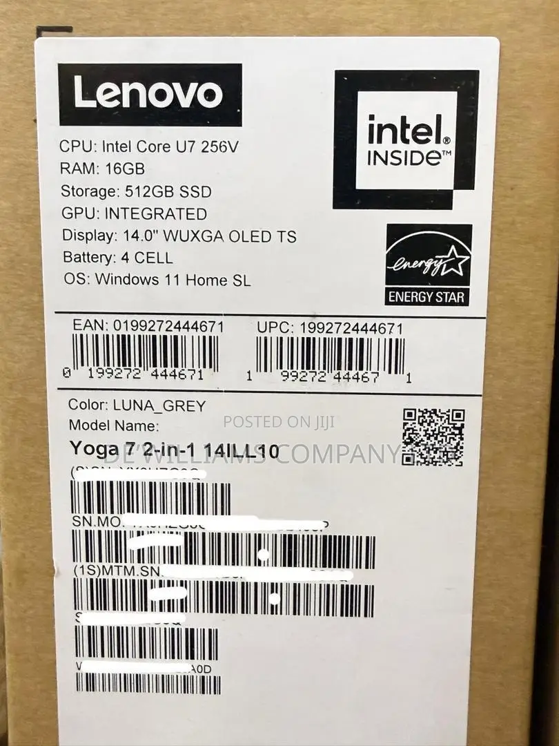 New Laptop Lenovo Yoga 7 15ITL5 16GB Intel Core Ultra 7 SSD 512GB