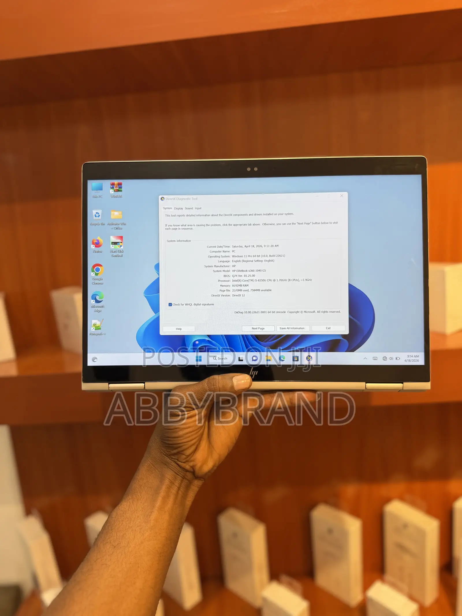 Laptop HP EliteBook x360 1040 G5 8GB Intel Core i5 SSD 256GB