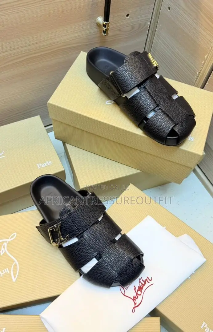 Christian Louboutin Sandal Are Beige Suede and Cl Branded Strap Detail