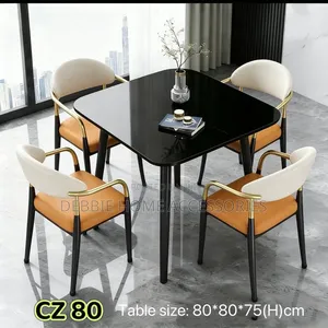 Cz 80 Modern Space-Saving Dining Table Set(4-Classic Chairs)