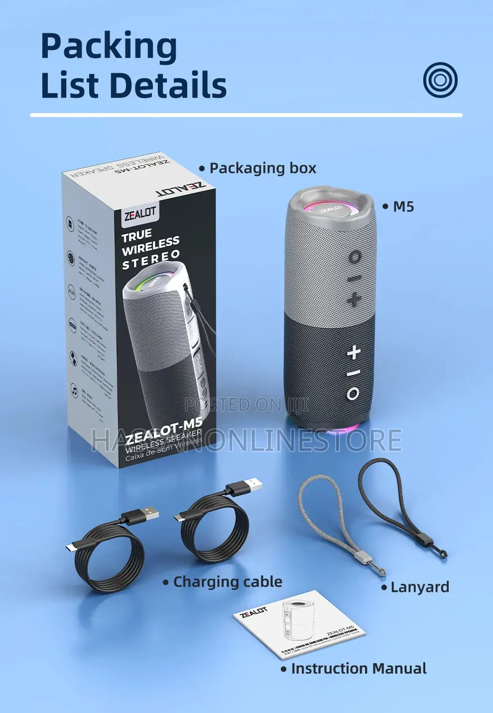 Zealot M5 2 in 1 Magnetic Bluetooth Speaker