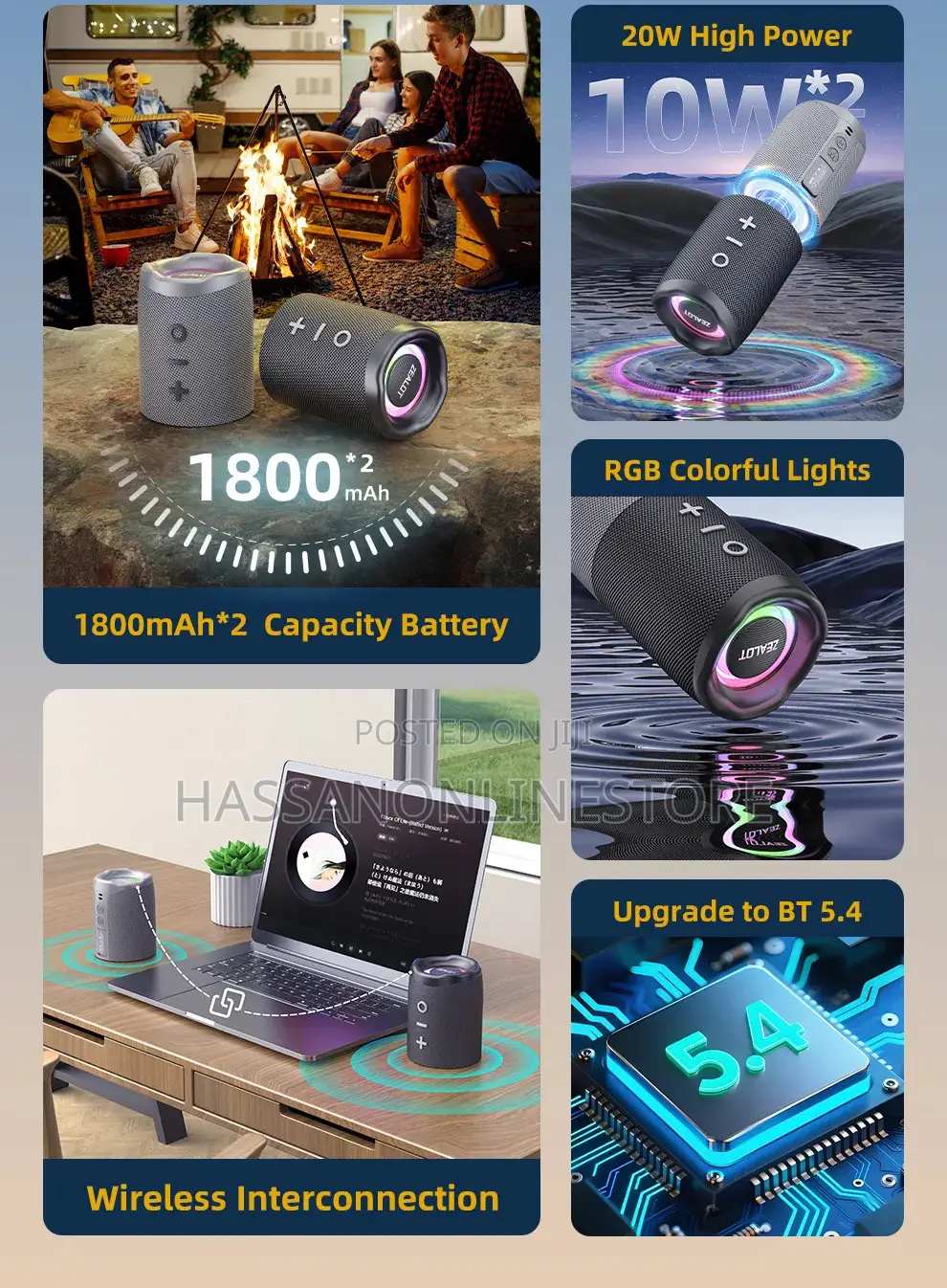 Zealot M5 2 in 1 Magnetic Bluetooth Speaker