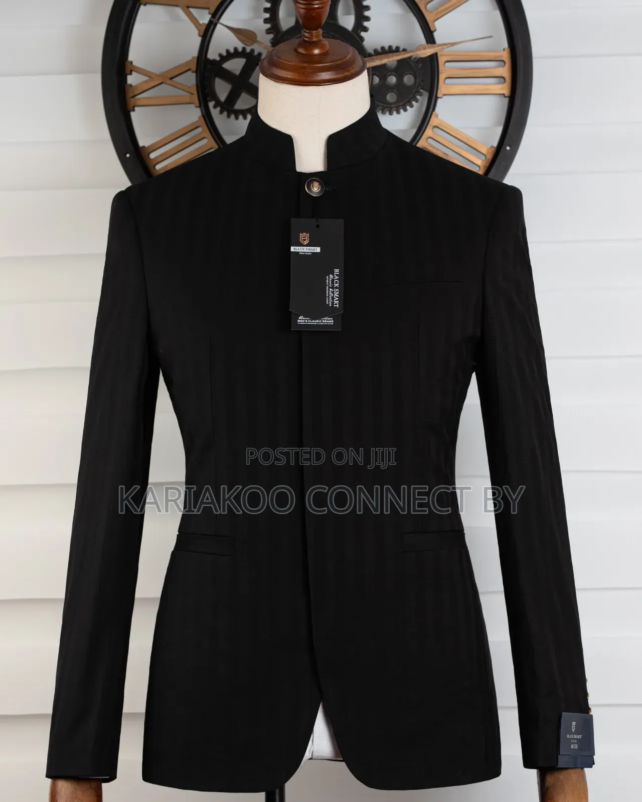 ​Royal Black Mandarin Executive Two-Piece Suit